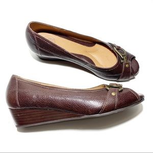 Nurture by Lamaze Brown Leather Flat with Wedge
